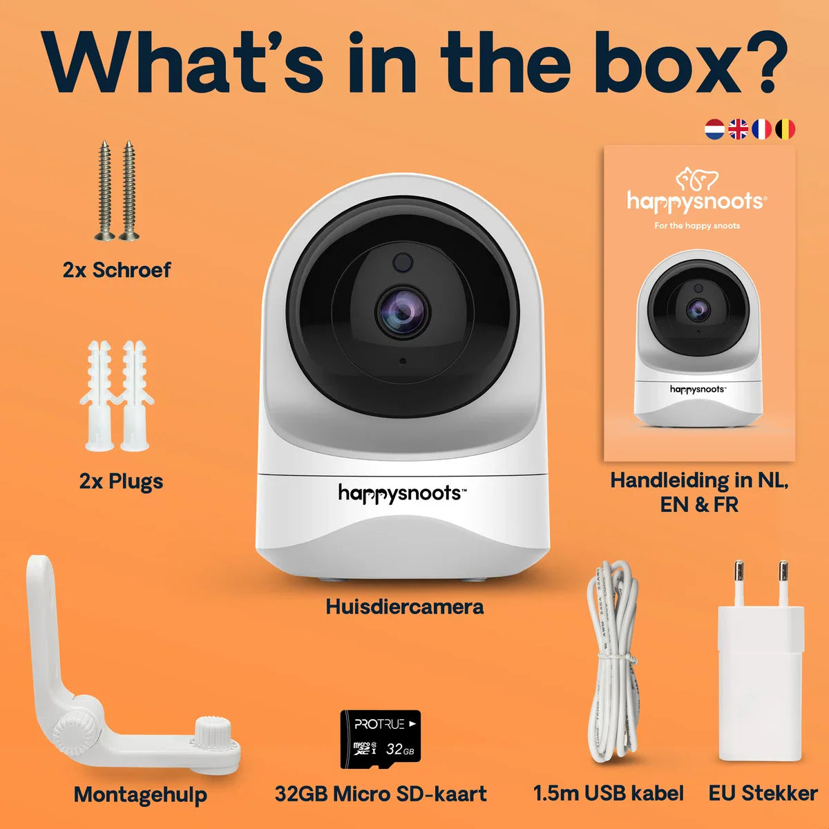 1080P Pet Camera met App - 360° Honden Camera - Hondencamera - Huisdier / Pet Cam - Voor Hond / Kat / Huisdieren