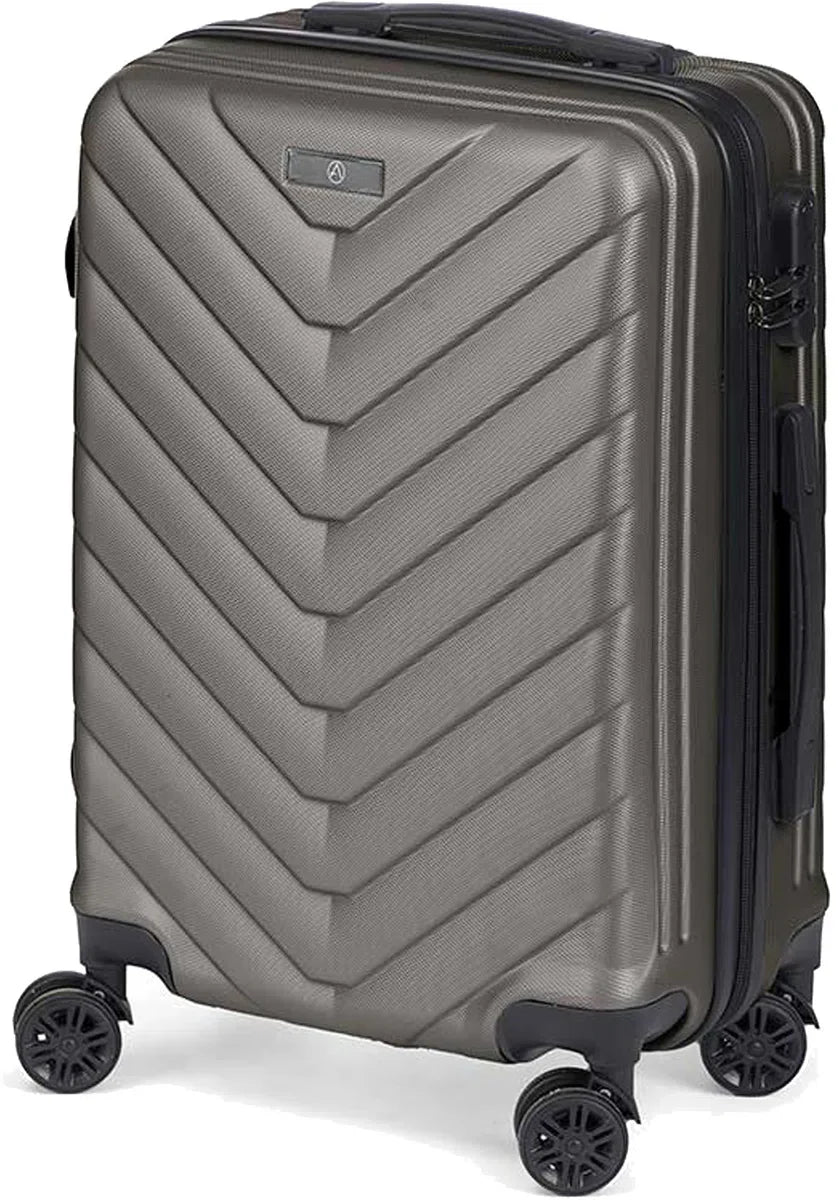 Cabin handbagage reistrolleykoffer Pyramid - zwenkwielen - 57 x 38 x 23 cm - 48 liter - antraciet - cijferslot - dubbel handvat