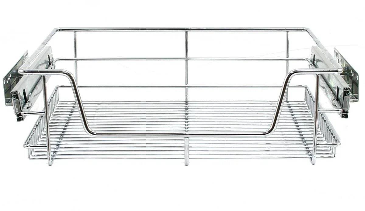 3 x Telescopische Schuiflade Keuken 60 mm - Zachte Sluiting - 15-20kg per mand - Uitschuifbaar Keukenrek 600 mm