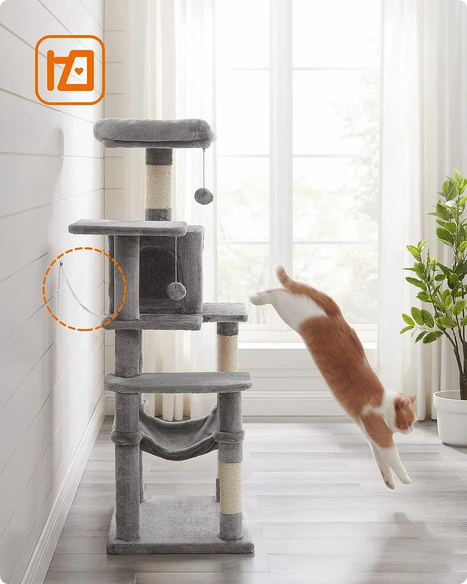 MIRA Home - Krabpaal - Kattenhuis - Kattenmeubel - Kattenboom - Kattenpaal - Hangmat - 55x45x143cm