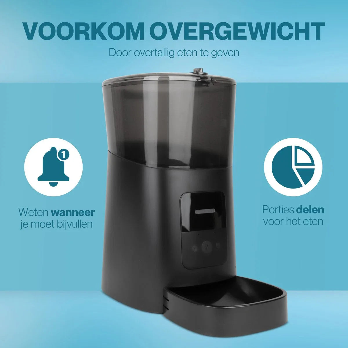 Automatic Pet Feeder Cat and Dog - Food Dispenser with smartphone control - Food Dispenser - Food capacity 6 Liters