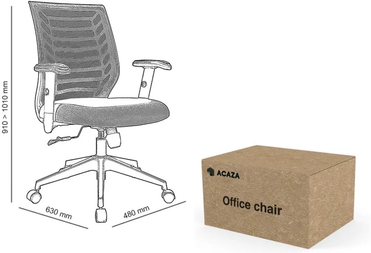 Black Office Chair for Office or Desk - Swivel - with Wheels - Nylon - Black