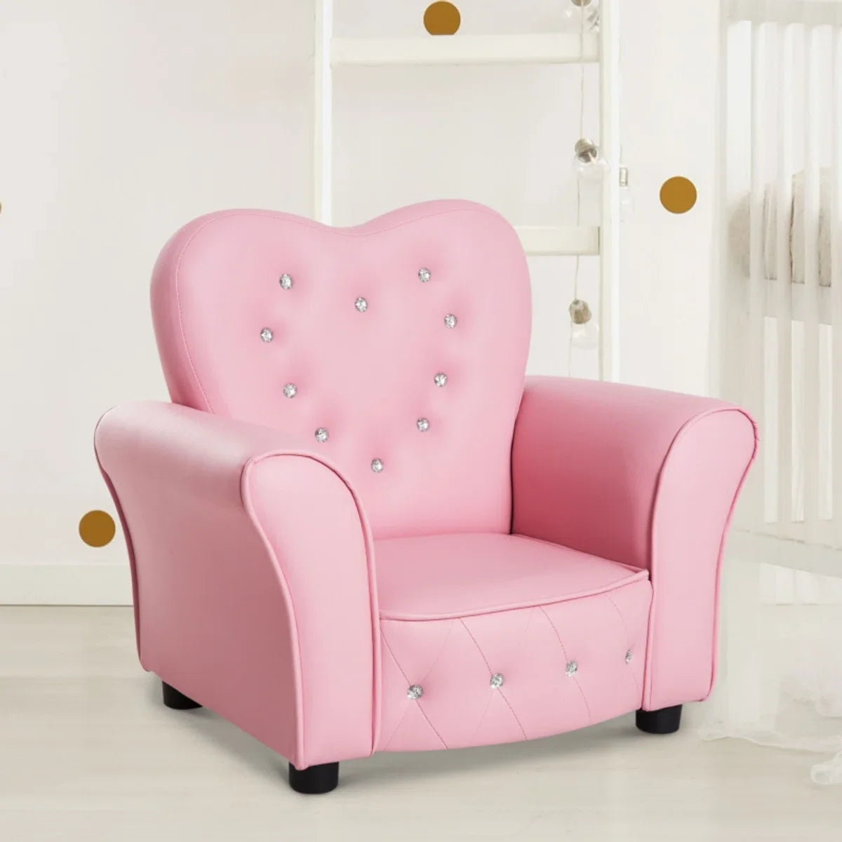 Kinderstoel - Kinderzetel - Kindersofa - Kinderbankje - Roze - L59 x B41,5 x H49 cm