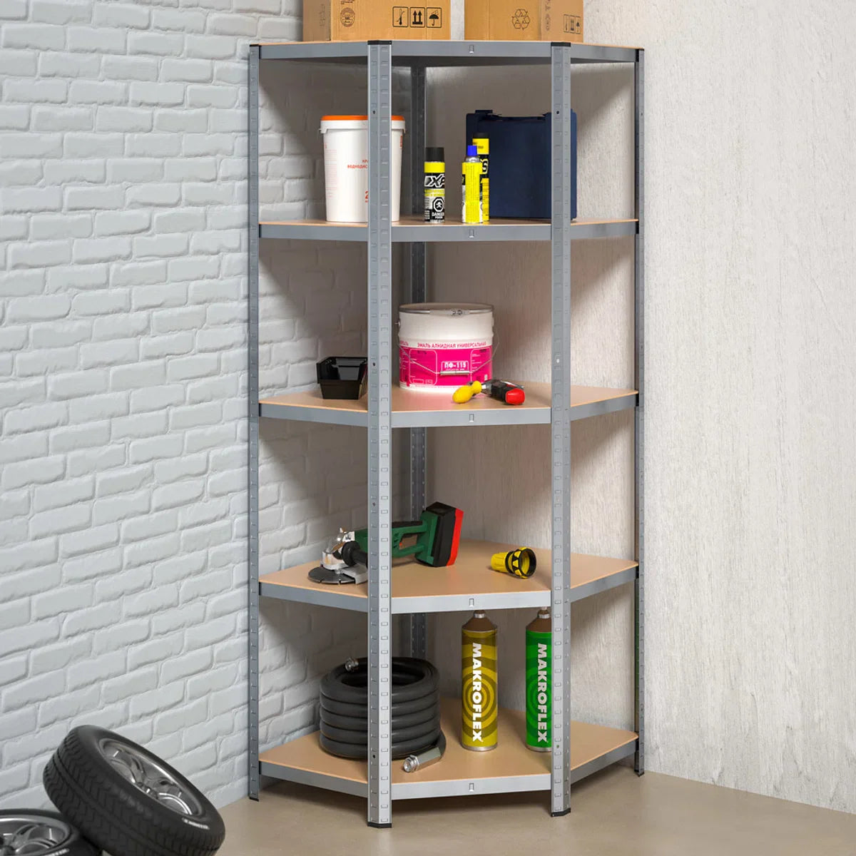 Hoekstelling - Opbergplanken - Boutloze plank 180x70x40cm Gegalvaniseerd 875kg