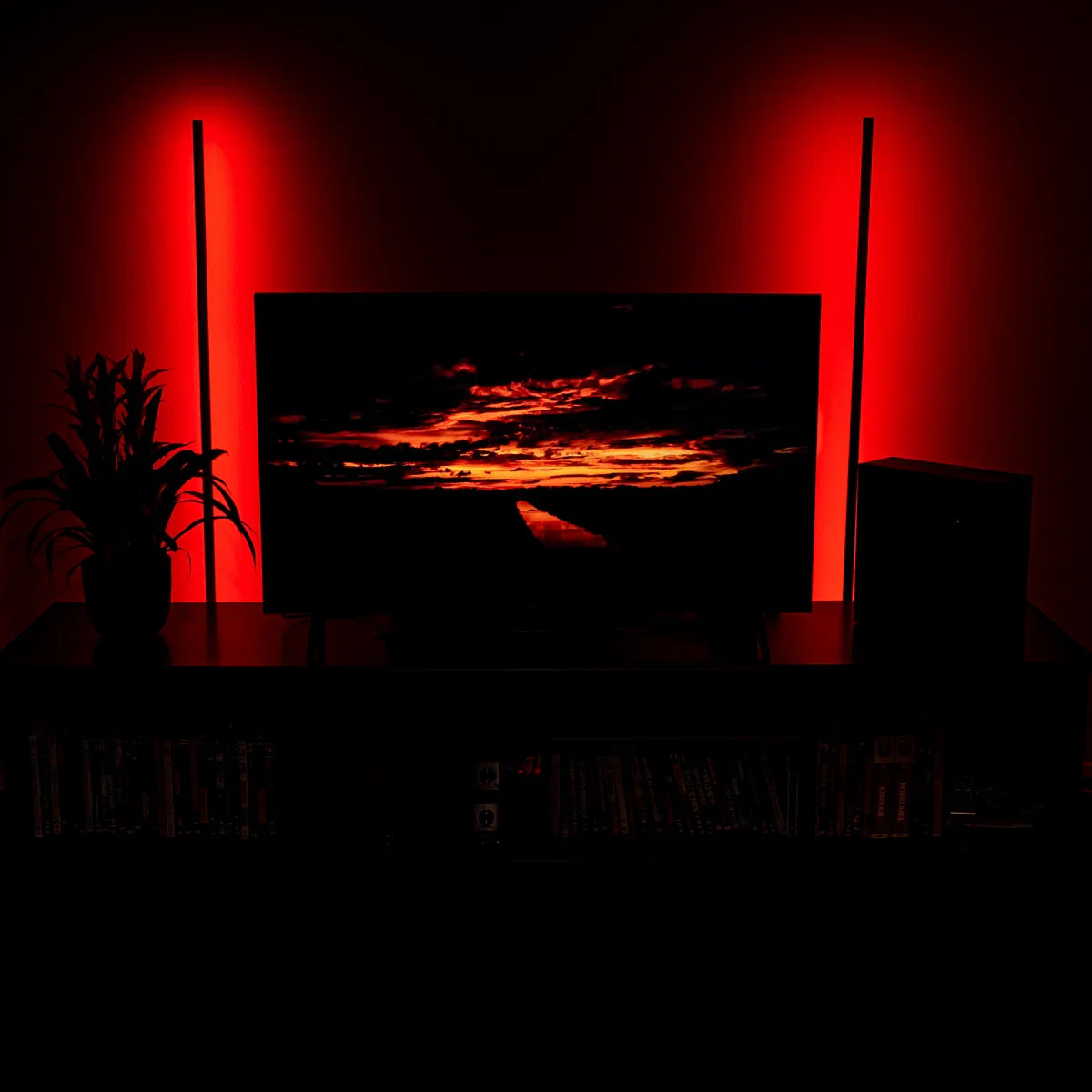 Smart Vloerlamp Zwart - Full Colour - Dimbaar & Bedienbaar met App - 138cm