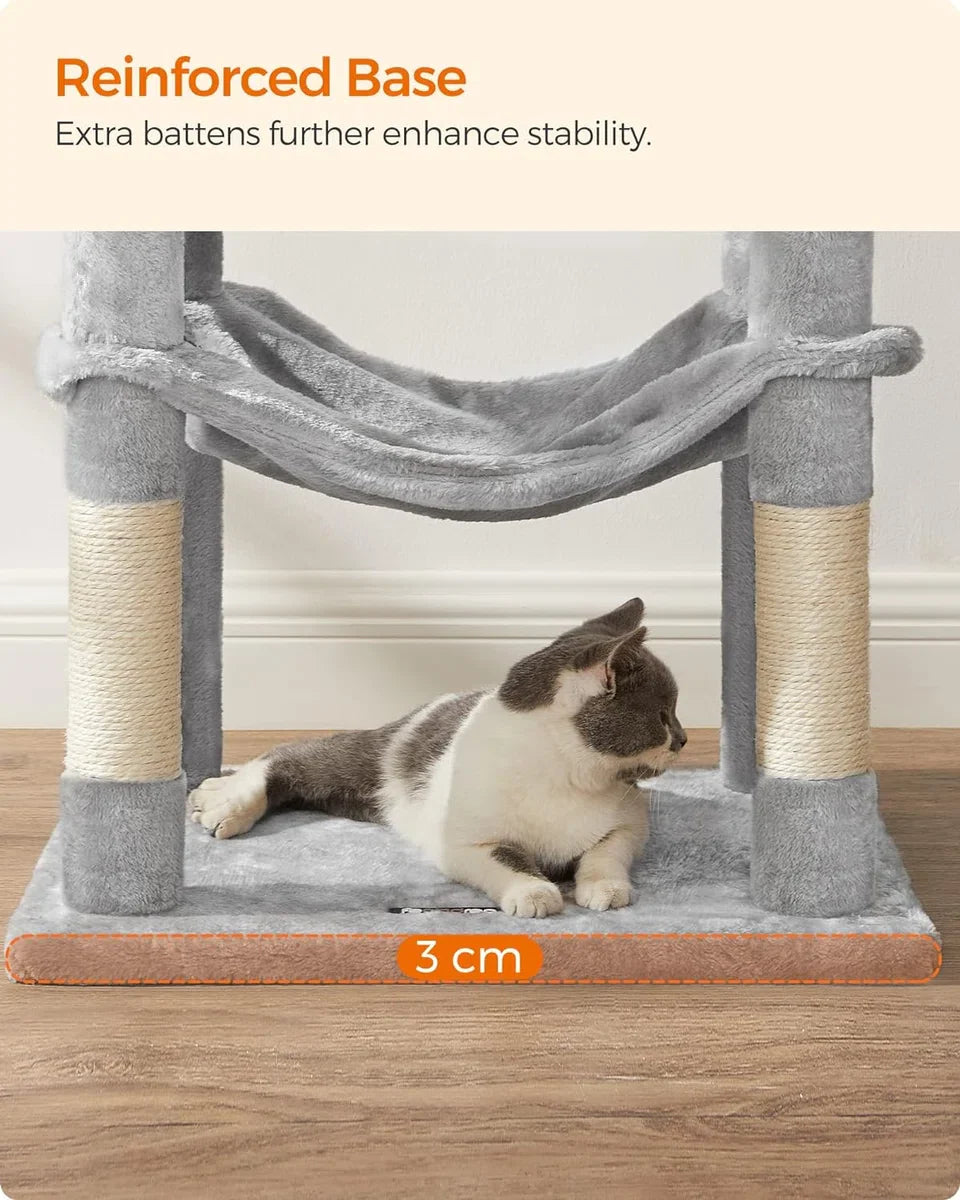 MIRA Home - Krabpaal - Kattenhuis - Kattenmeubel - Kattenboom - Kattenpaal - Hangmat - 55x45x143cm