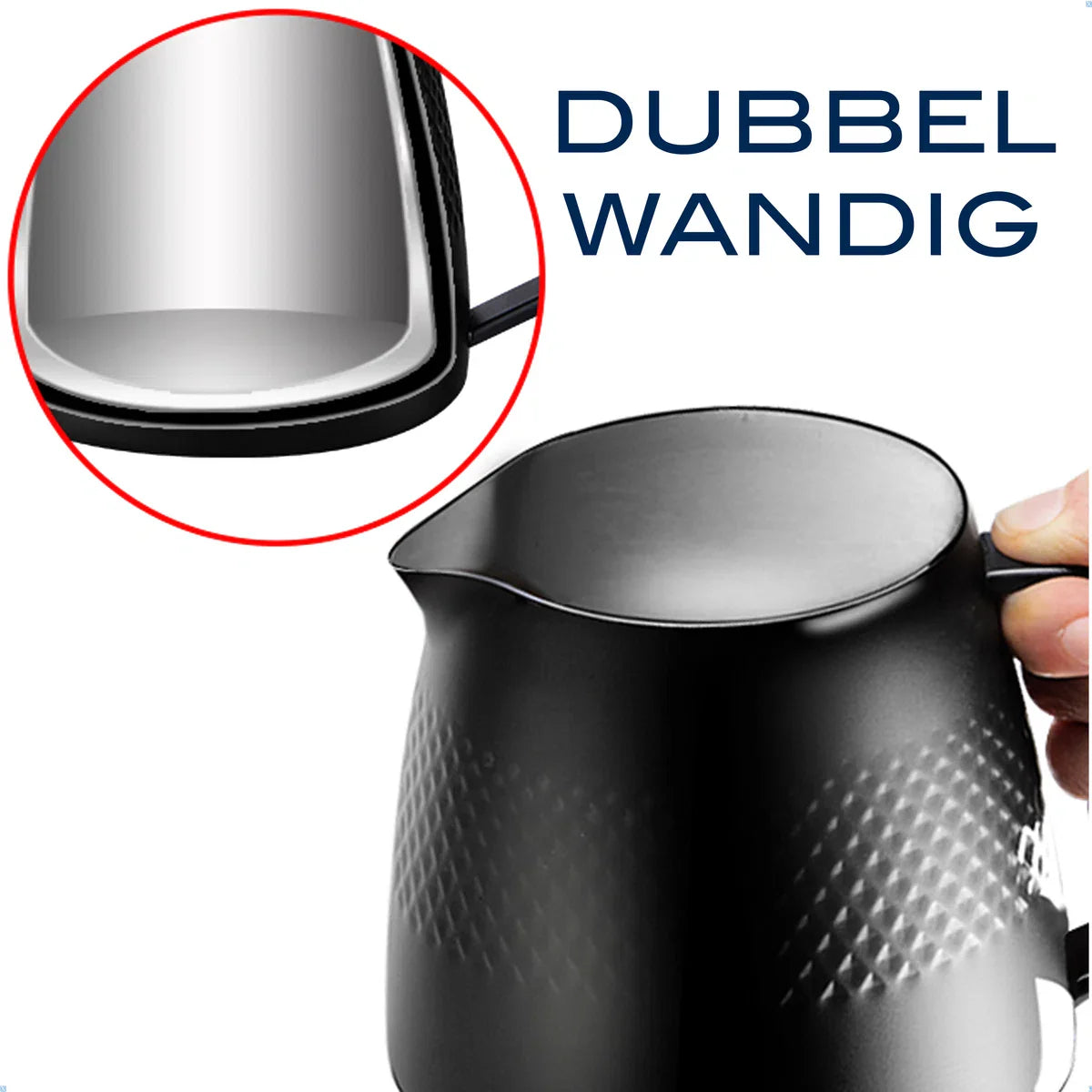Koffie Dripper & Server Set Dubbelwandig RVS V60 Filterkoffie - Pour Over - Barista - zwart - Hario Style - brewgear.store