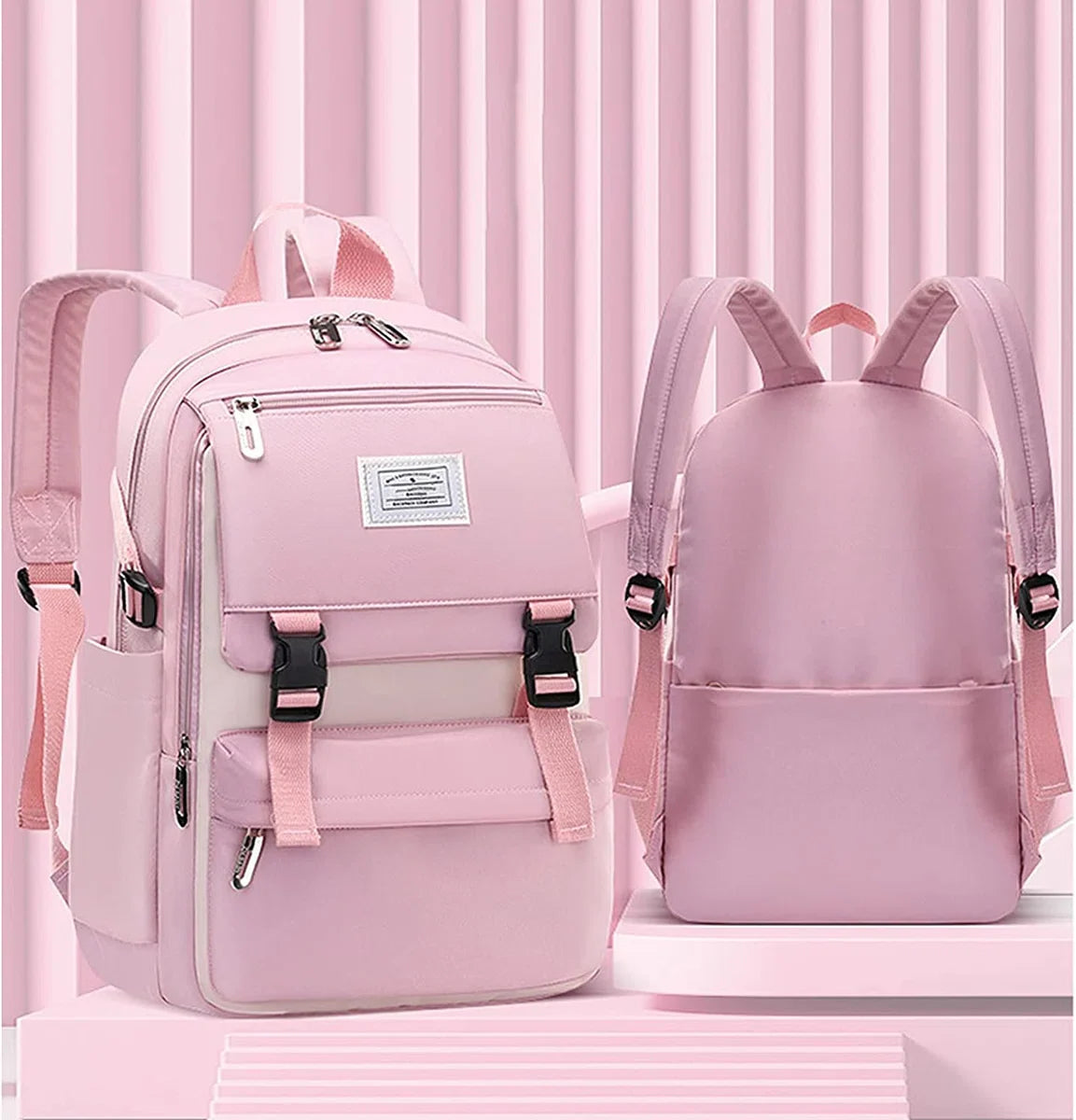 Backpack - Rucksack - School - Girls - Boys - Teens - Waterproof - Bookbag - 25 Litre - Pink