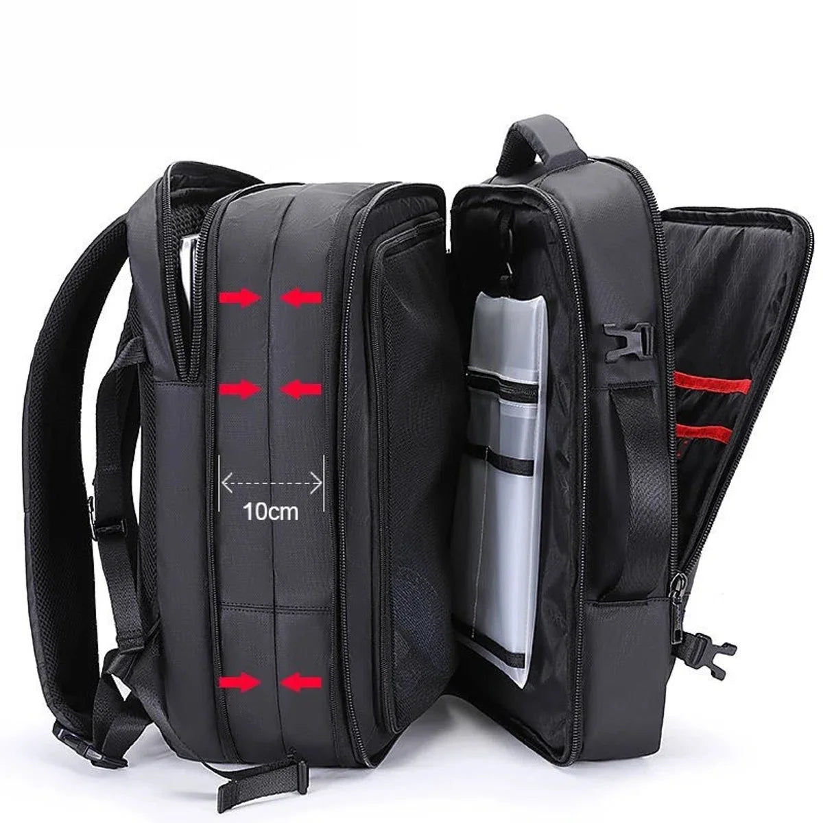 Arctic Hunter Backpack - Laptop Travel Bag - Backpack - Briefcase - 17 Inch - USB - Charging Station - Black - 32L
