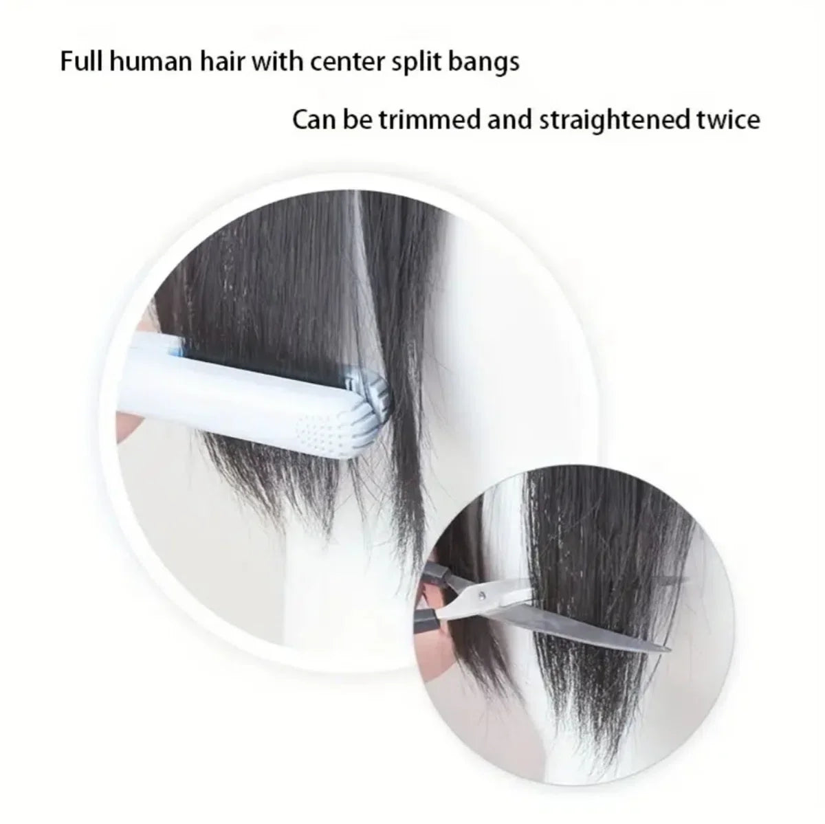 100% echt haar extensions om grijs haar of kale plekken te bedekken of voor meer volume: zwarte haartopper
