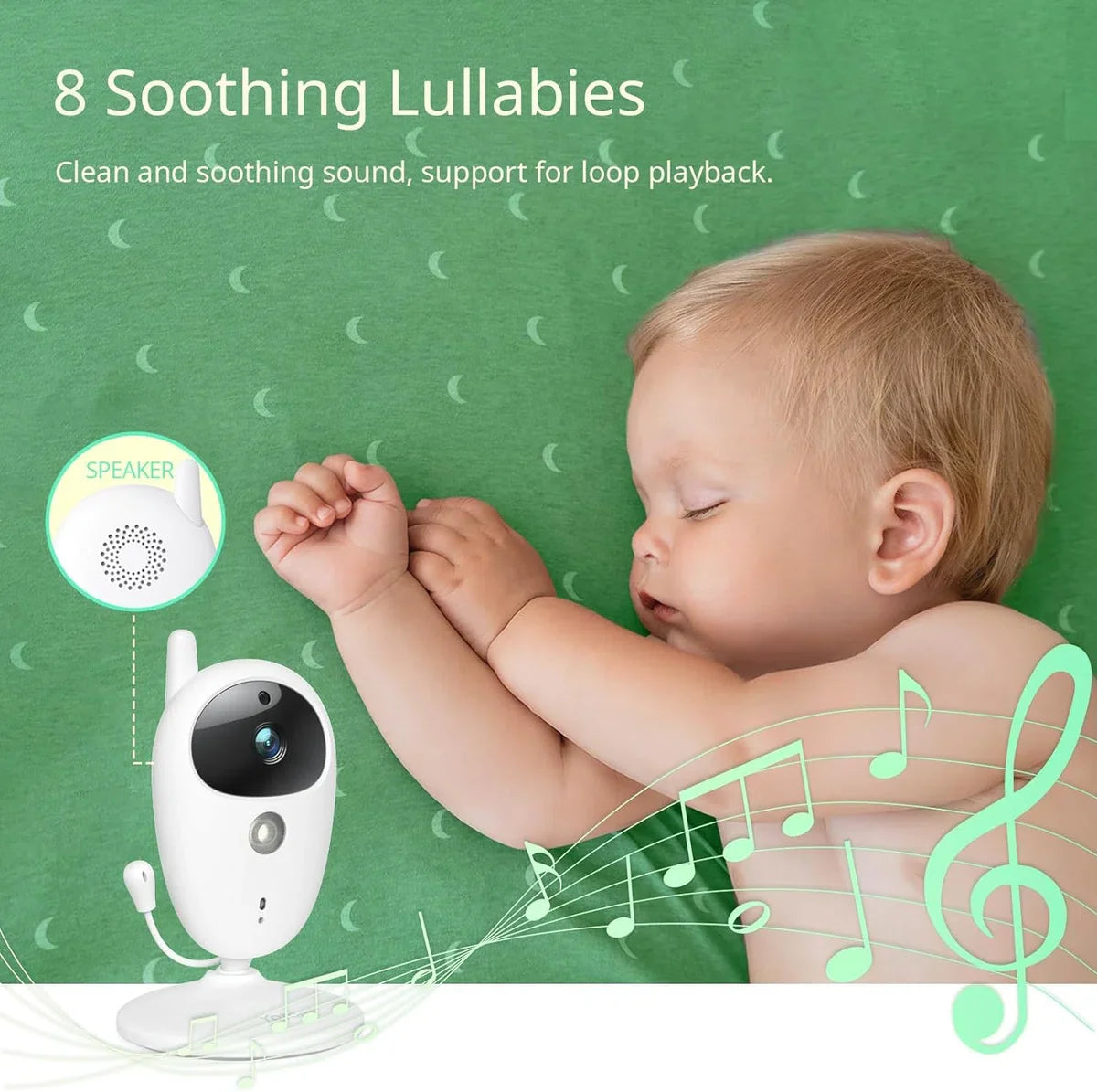 Babyfooncamera met 2,7 inch LCD-scherm, nachtzicht en temperatuurbewaking - Tweeweggesprek en USB-C oplaadkabel inbegrepen