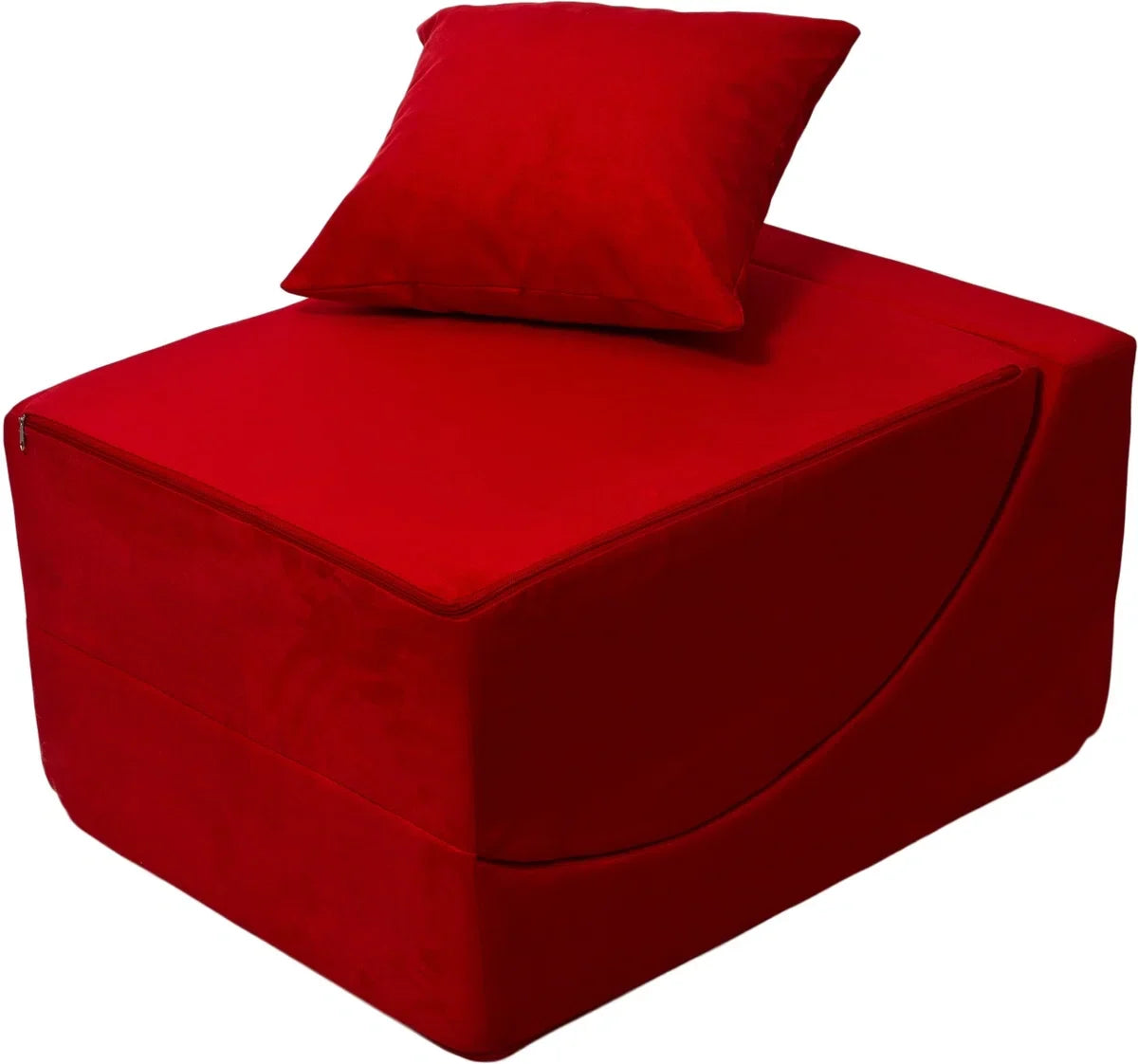 Daybed - foldable - 150x60x40 cm - black red
