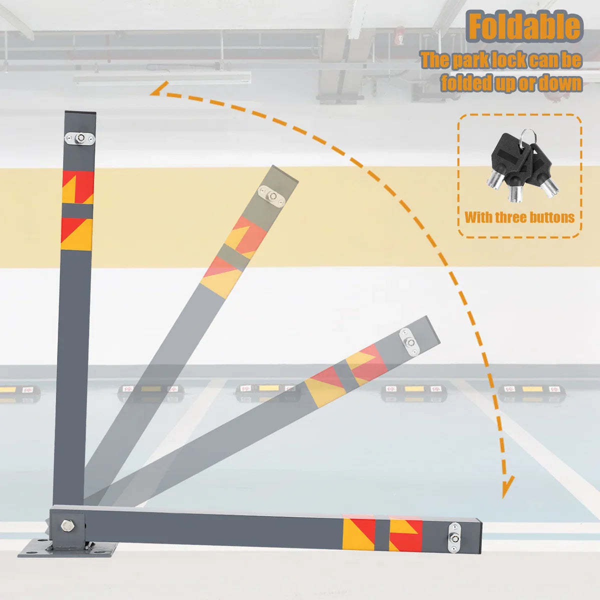 Parkeerplaats Slot - Parkeerbeugel - 3 stuks Parkeerpaal - Oprit Ruimte Bewaker –Waterdicht Auto Slot - Parkeerruimte Slagboompaal - Parkeerpaal