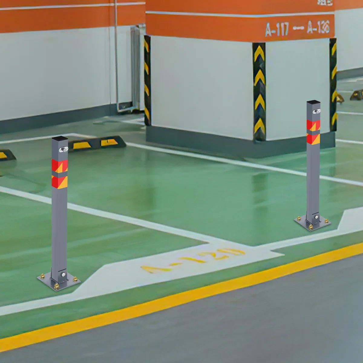 Parkeerplaats Slot - Parkeerbeugel - 3 stuks Parkeerpaal - Oprit Ruimte Bewaker –Waterdicht Auto Slot - Parkeerruimte Slagboompaal - Parkeerpaal