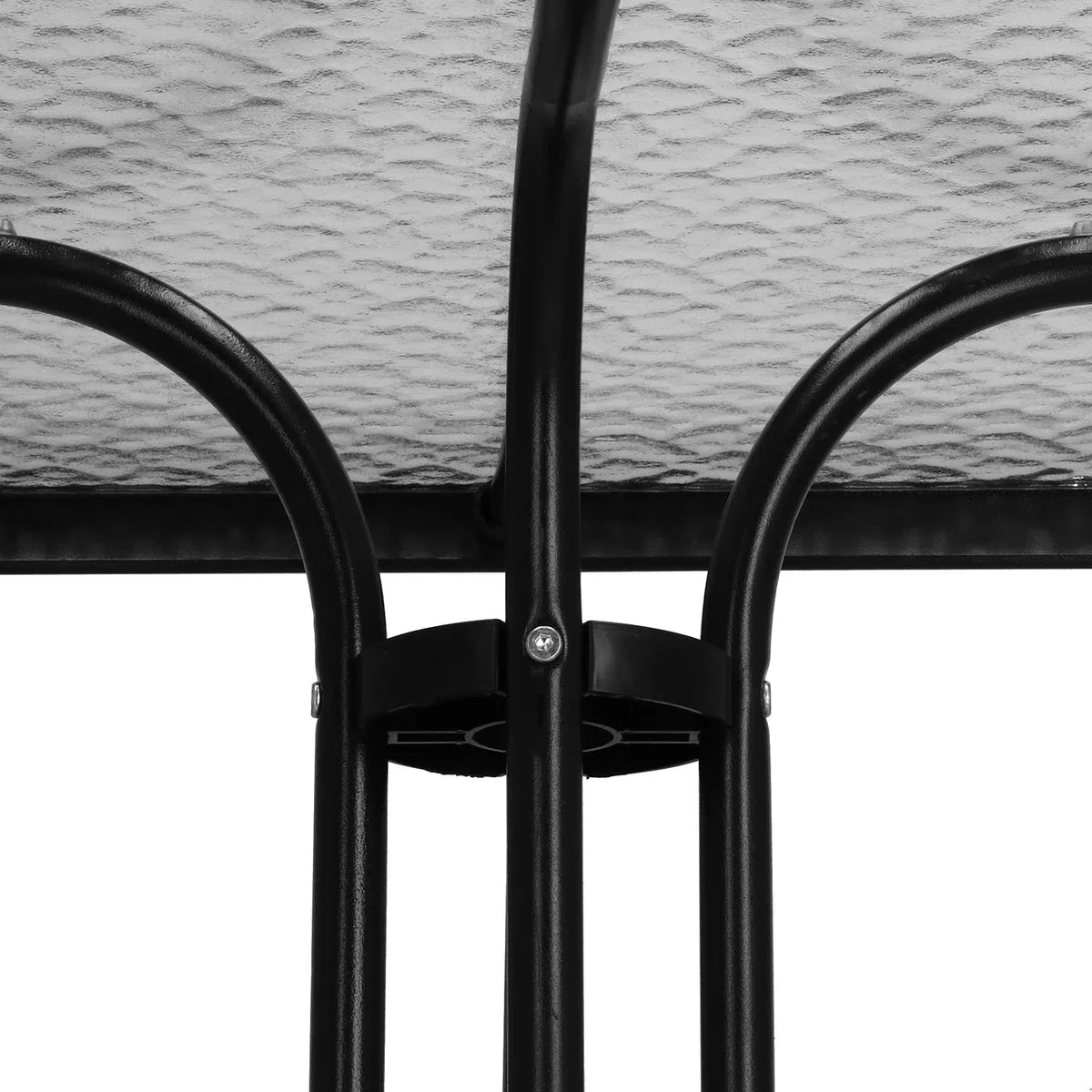 Springos Tuin table | Outdoor table | Side table Outdoor | Metal | Tempered Glass | Square | 60 x 60 x 70 cm | Black