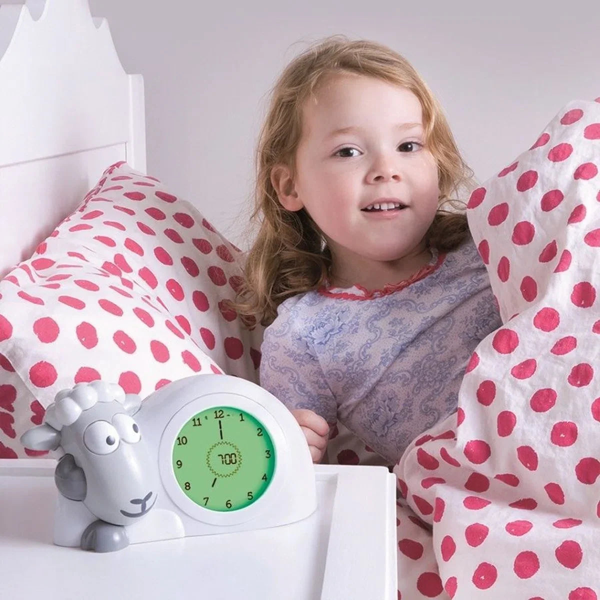 Sam Slaaptrainer - Met nachtlampfunctie en slaaptimers - Roze / Wit