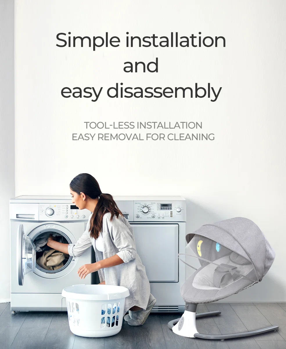 Ultimate Smart Electric Bouncer - Adjustable, Comfortable and Stylish - Baby Swing for Babies - Grey