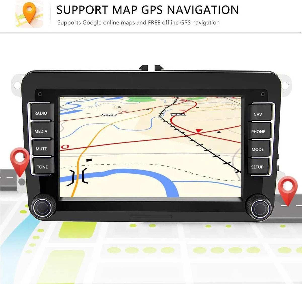 Volkswagen Golf 6 Android Autoradio Navigatie 2009 - 2013 - Bluetooth Apps Kaarten Muziek