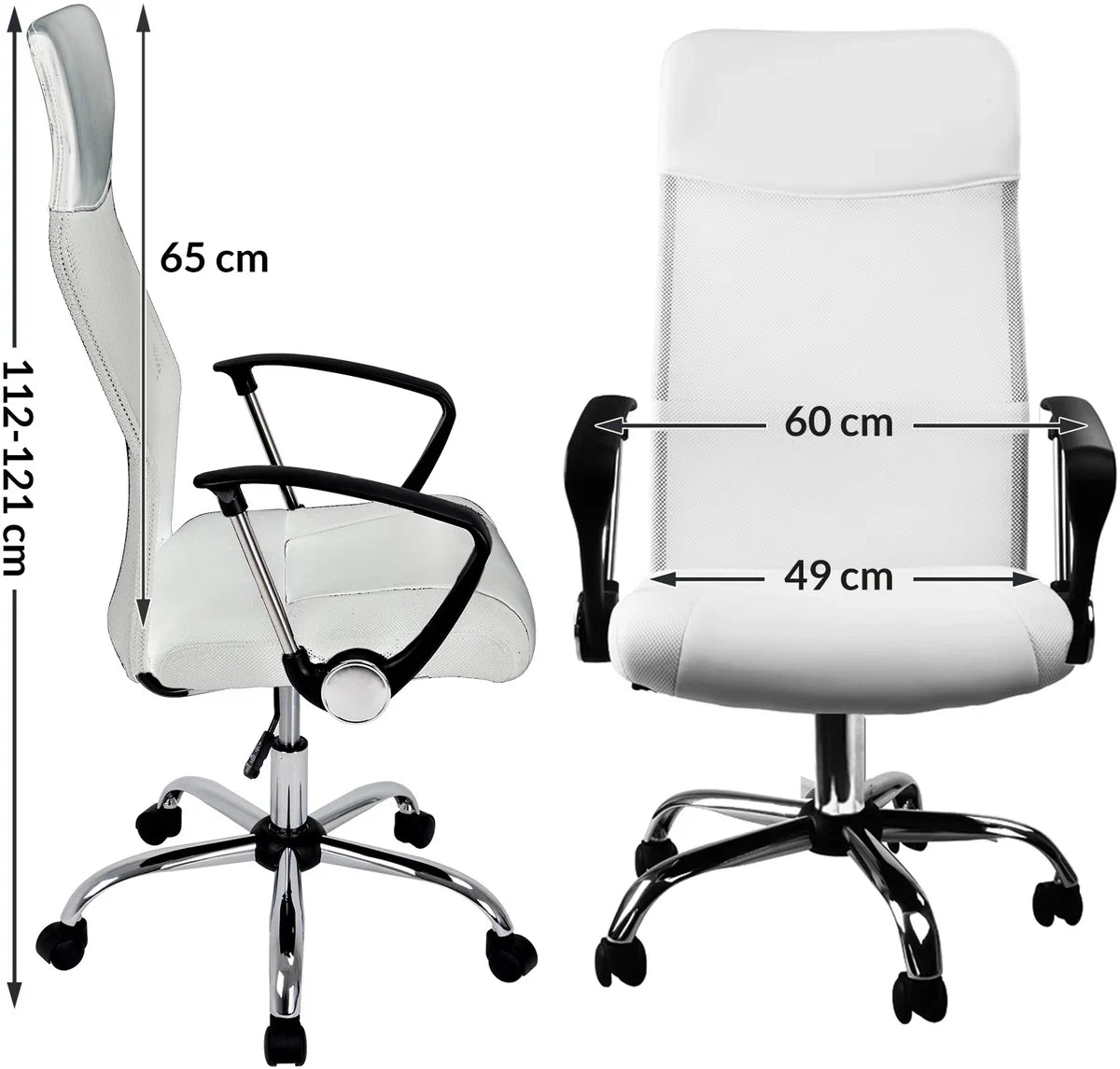 Casaria Bureaustoel met mesh wit