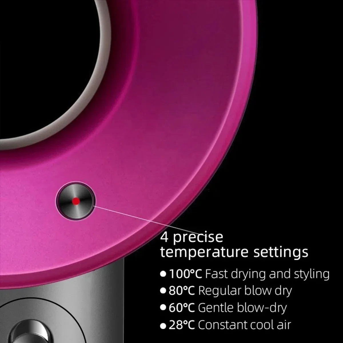 Föhn met Diffuser - Ionische Haardroger - Professionele Haardroger - Rijk uitgerust - Inclusief 6 accessoires - 3 Standen - Goud