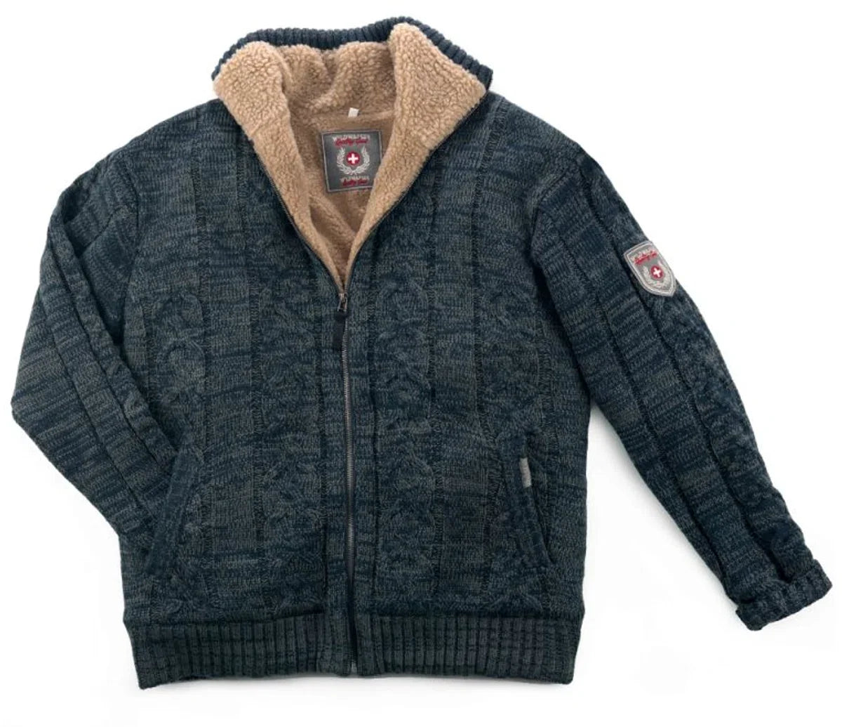 Teddy gevoerde gebreide Noorse trui | herenvest | 3 kleuren beschikbaar | maten S-4XL