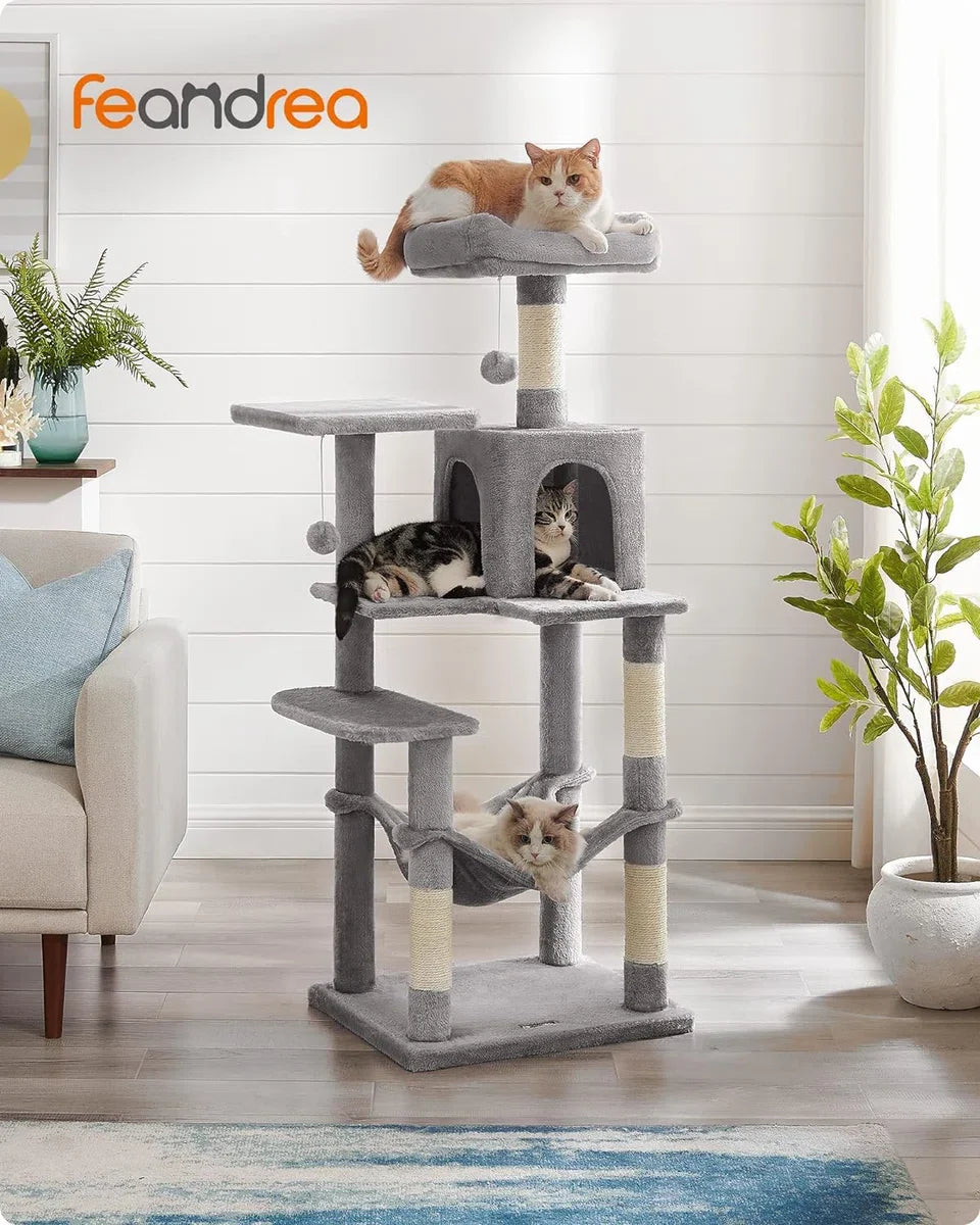 MIRA Home - Krabpaal - Kattenhuis - Kattenmeubel - Kattenboom - Kattenpaal - Hangmat - 55x45x143cm