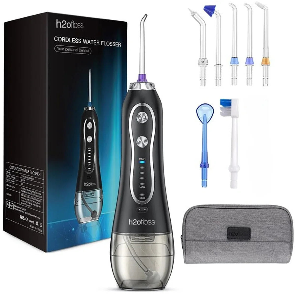 Draadloze Orale Irrigatie met 5 Modi, Draagbare Elektrische Waterflosser voor Tandreiniging, Mondhygiëne, Gezond Gebit en Frisse Adem