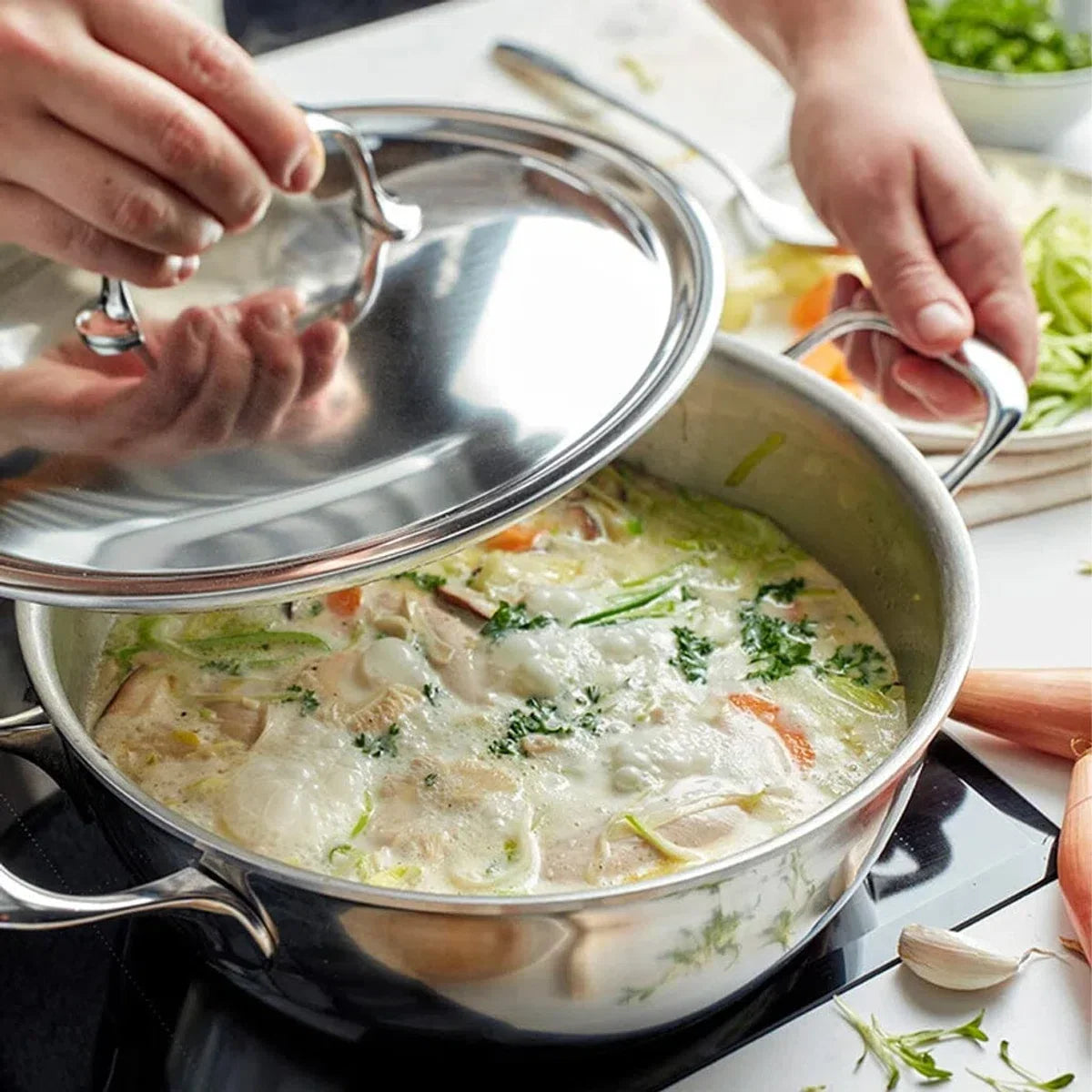 Demeyere Atlantis Conische Braadpan met Deksel, 24 cm