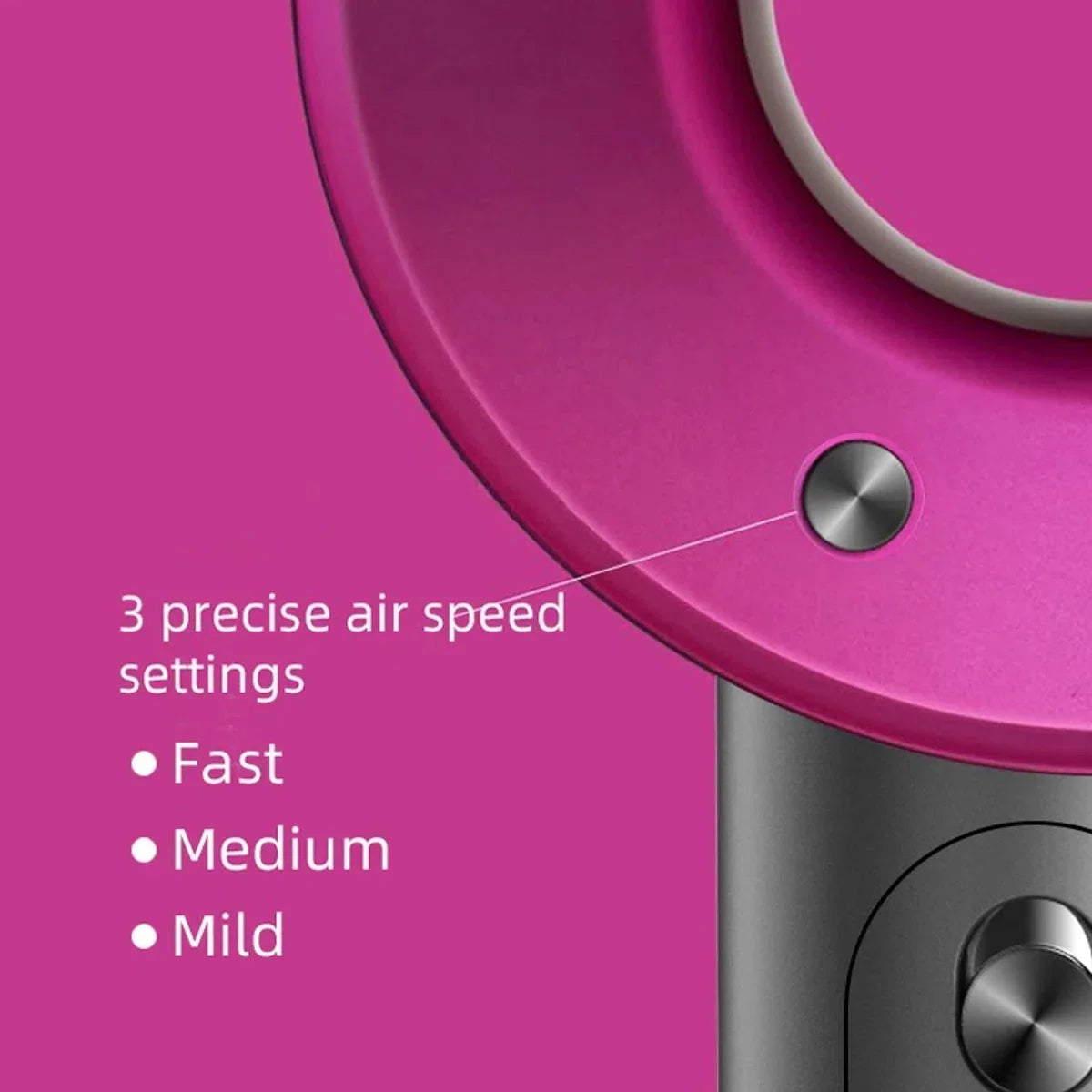 Föhn met Diffuser - Ionische Haardroger - Professionele Haardroger - Rijk uitgerust - Inclusief 6 accessoires - 3 Standen - Roze