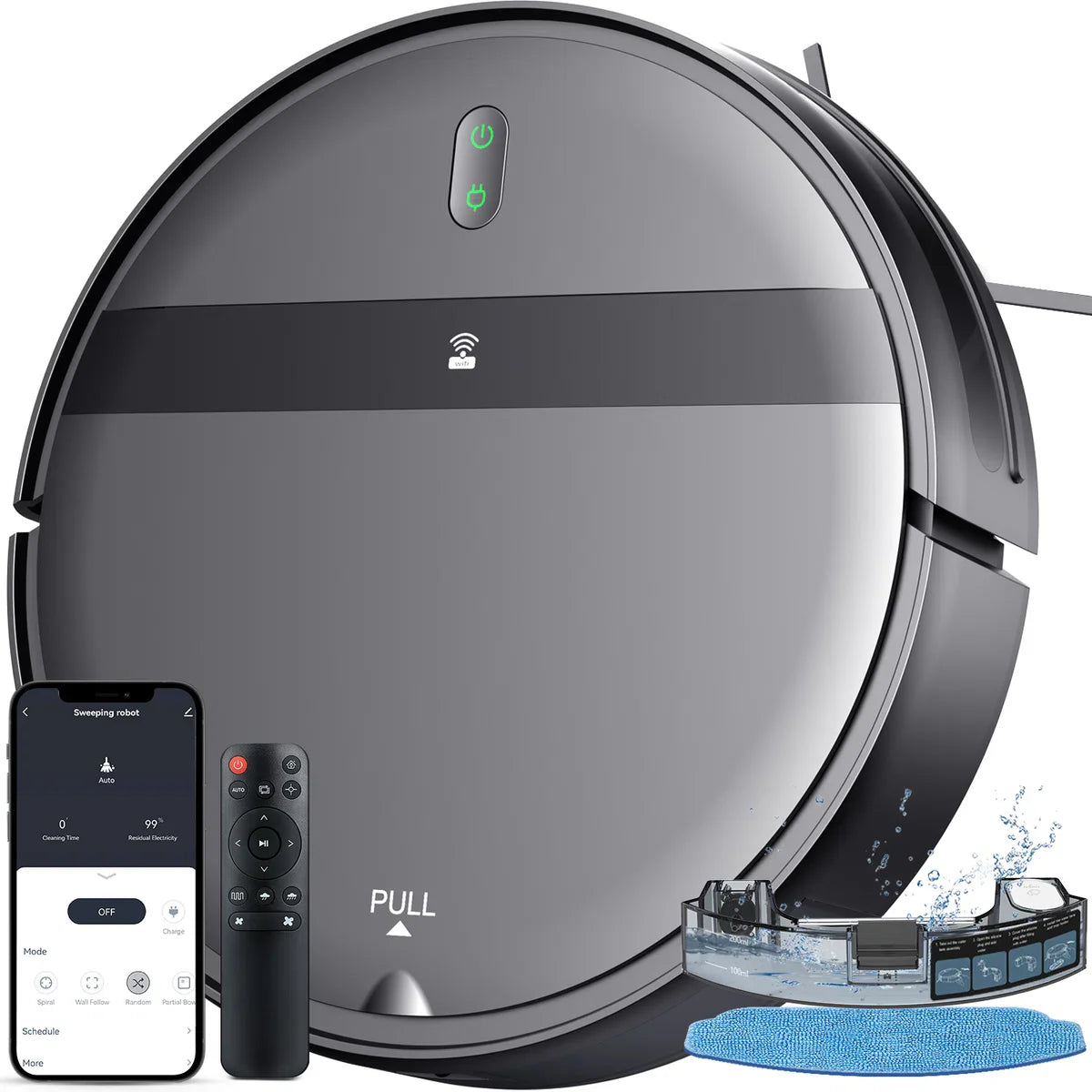 Robotstofzuiger met Dweilfunctie - Met Laadstation - Dweilrobot - Robotstofzuigers - Alexa - Perfect voor huisdieren