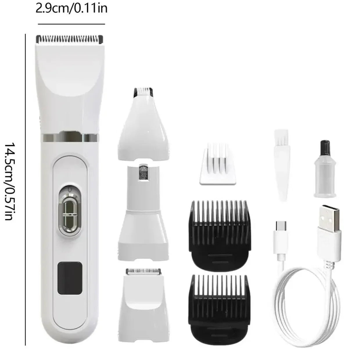 Hair trimmer - Pet hair remover - 3 Pieces Pet Clippers White Small Dog Shaver Ceramic