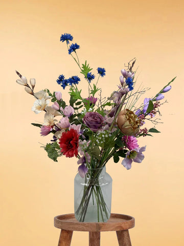 Zijden Boeket â€“ 70-80 cm hoog â€“ 18 stelen - doe-het-zelf boeket â€“ DIY â€“ alle kunstbloemen los geleverd â€“ Lente â€“ multi color â€“ Exclusief vaas â€“ Plukboeket - Veldboeket â€“ Kunstbloemen - nep bloemen - nepbloemen - kunstplanten