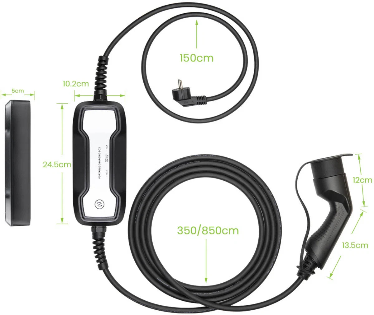 Besen Mobiele Lader Type 2 naar Schuko - 10 Meter