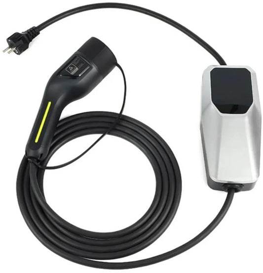 Laadkabel | Oplaadkabel | Elektrische auto | Mobiele thuislader | Type 2 naar Schuko stekker | 8-32A - 1.7/7 kW | 4 meter | Voor hybride & elektrische auto | Stekker | Stopcontact | EU stopcontact | Adapter | Oplader | Autolader