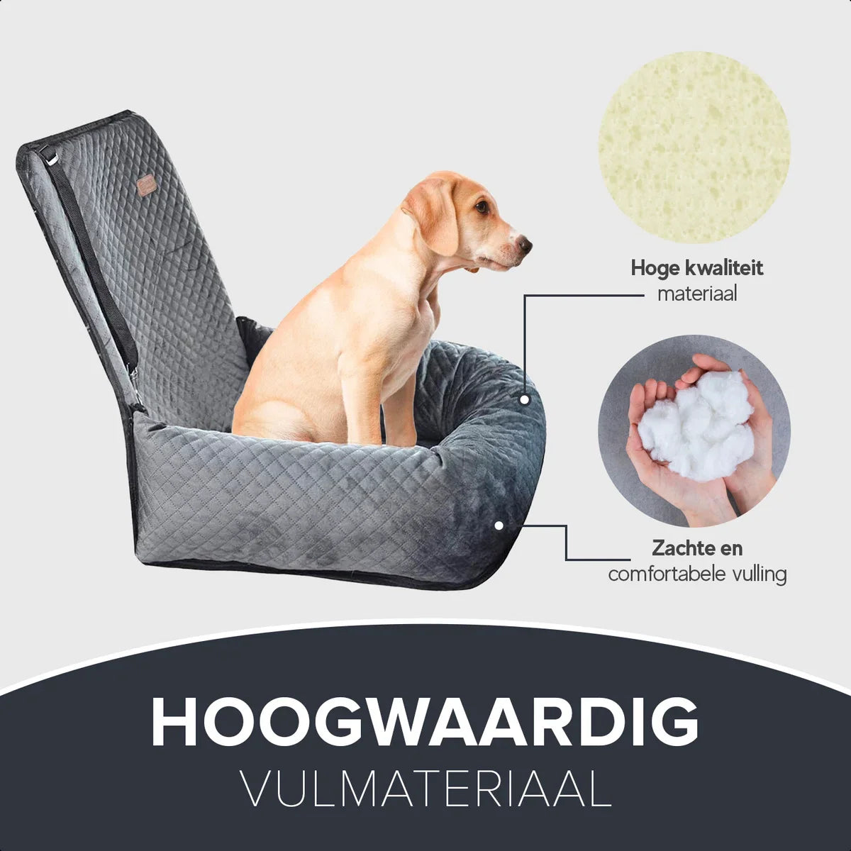 Autostoel Hond - Comfortabel en Stijlvol - Hondenmand auto - Hondenstoel auto - Automand hond - inclusief gordel