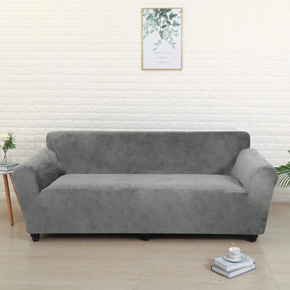 Stretch Bankhoes voor 3-zitsbanken (190-230 cm) - Bescherming en Stijl voor Uw Zetel - Vlekbestendig, Comfortabel en Eenvoudig Onderhoud - Grijs