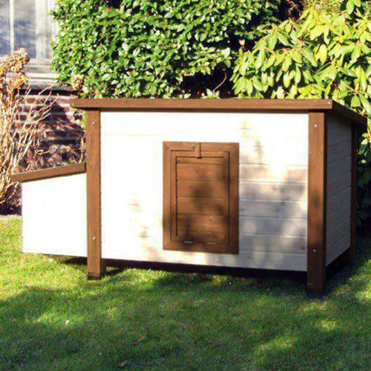 Chicken coop Animal Farm - White/Brown - 136 x 74.5 x 75 cm