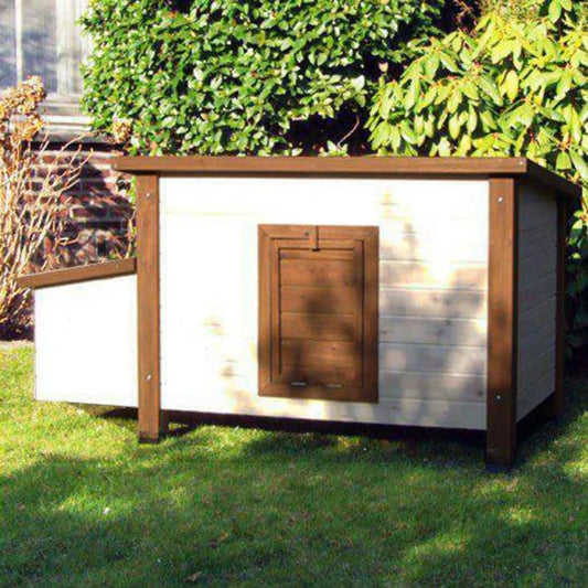 Chicken coop Animal Farm - White/Brown - 136 x 74.5 x 75 cm