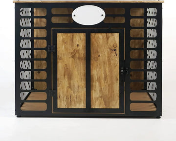 Hondenbench - Hondenhok - Houten Hondenbench - Hondenhuisjes voor binnen - Zwart - KLEIN - 62x50x47 cm
