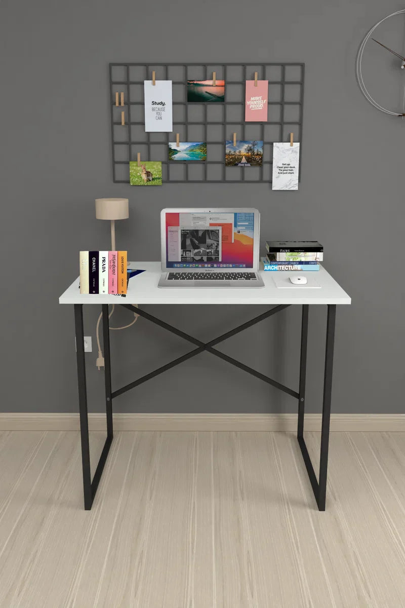 Desk - White - 60x90 cm - Table - Desk - Computer desk - Office desk - Laptop table - Office desk for Adults