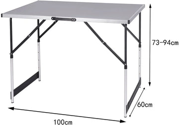Klaptafel - Opklapbare Tafel - Campingtafel - Opvouwbaar - Kunststof - Vouwtafel - Kamperen - Grijs