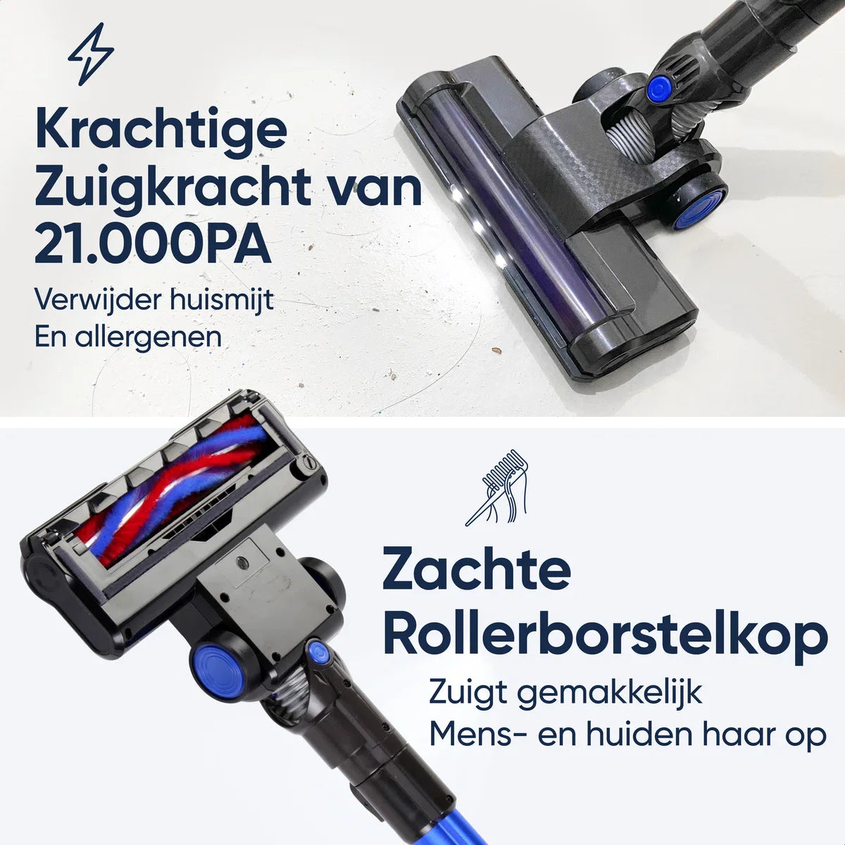 Steelstofzuiger Draadloos - Draadloze steelstofzuiger - Handstofzuiger voor stofzuigen