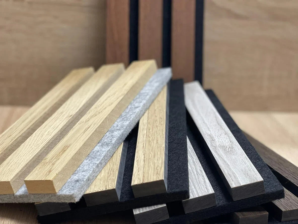 Eiken houtfineer Naturel Promo - Akoestisch Houten Wandpaneel - 240 x 60 cm | Echt Hout | Houten latten | Akupanel | Wanddecoratie| 3D Wandpanelen | Muurdecoratie | Lattenwanden | Wood panels | Eikenhoutfineer