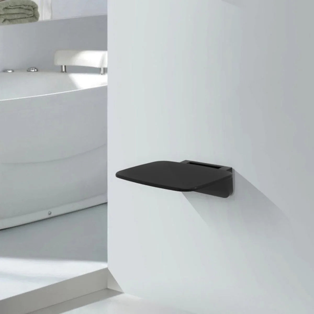 Serva Douche Chair Wall Mount Foldable - Black