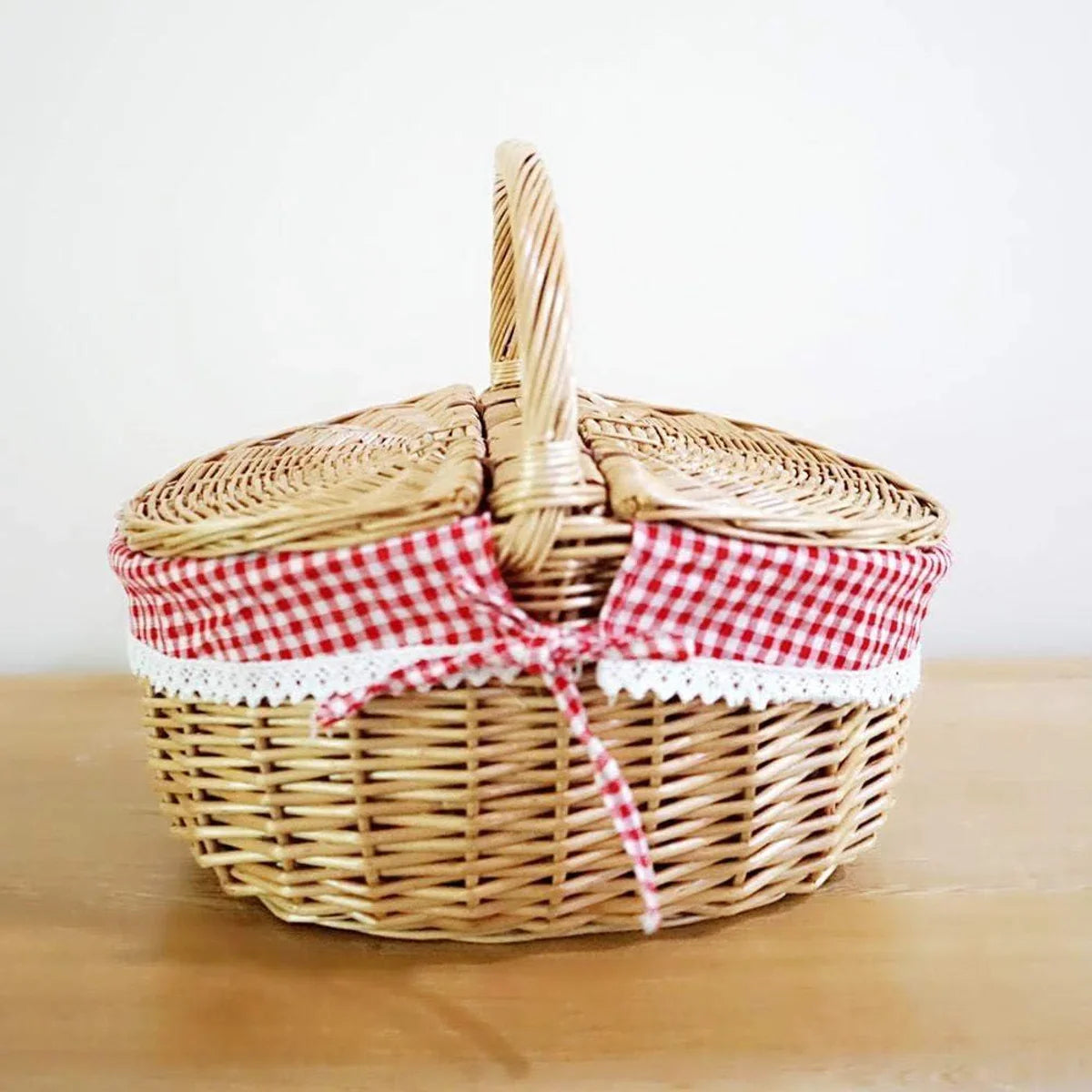 Rieten picknickmand voor kinderen handgeweven paaseierenopslag snoepgeschenk voor bruiloft - Roodkapje mand picknickmand