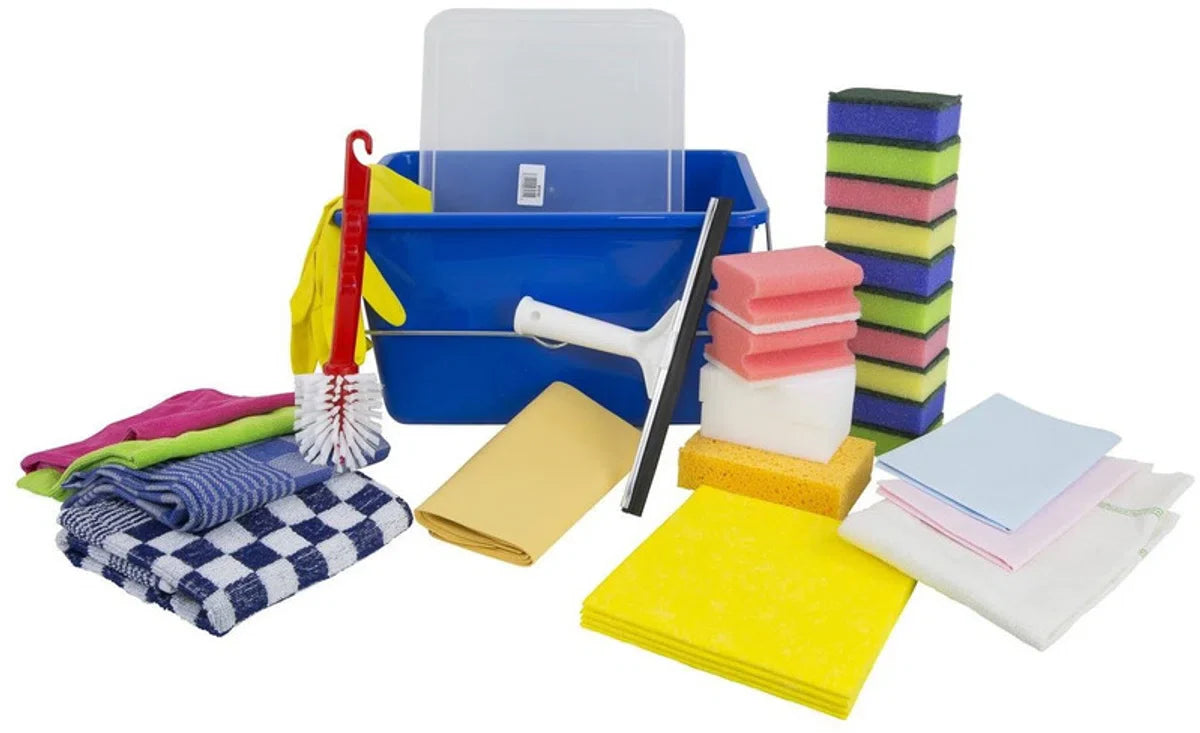 Studenten schoonmaak startpakket / schoonmaakset - Handige schoonmaak startset voor studenten op kamers - Cadeaupakket