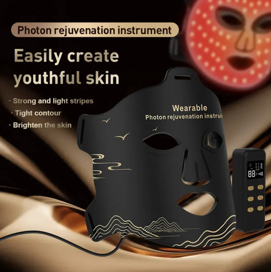 Electronic Reusable Silicone Light Therapy Infrared Flexible Mask / 4 Colors Led Therapy Anti Aging Advanced Photon Mask / Anti Wrinkle /