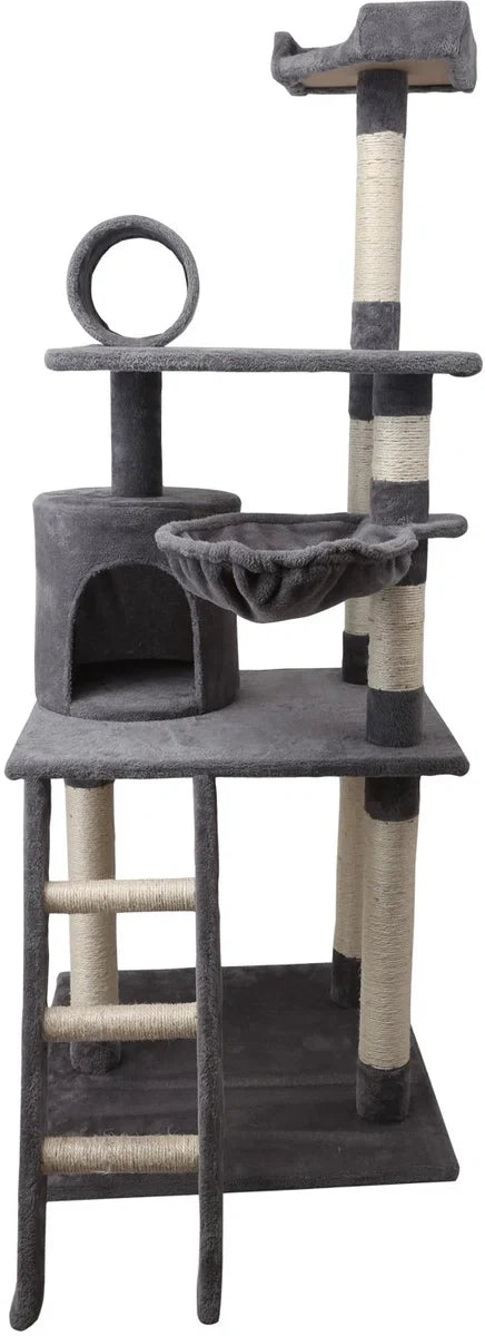Cat Scratching Post 40KQY - 59 x 59 x 156 cm - Cat Furniture - Scratching Post - Scratching Post for large cats - Scratching Posts - Grey