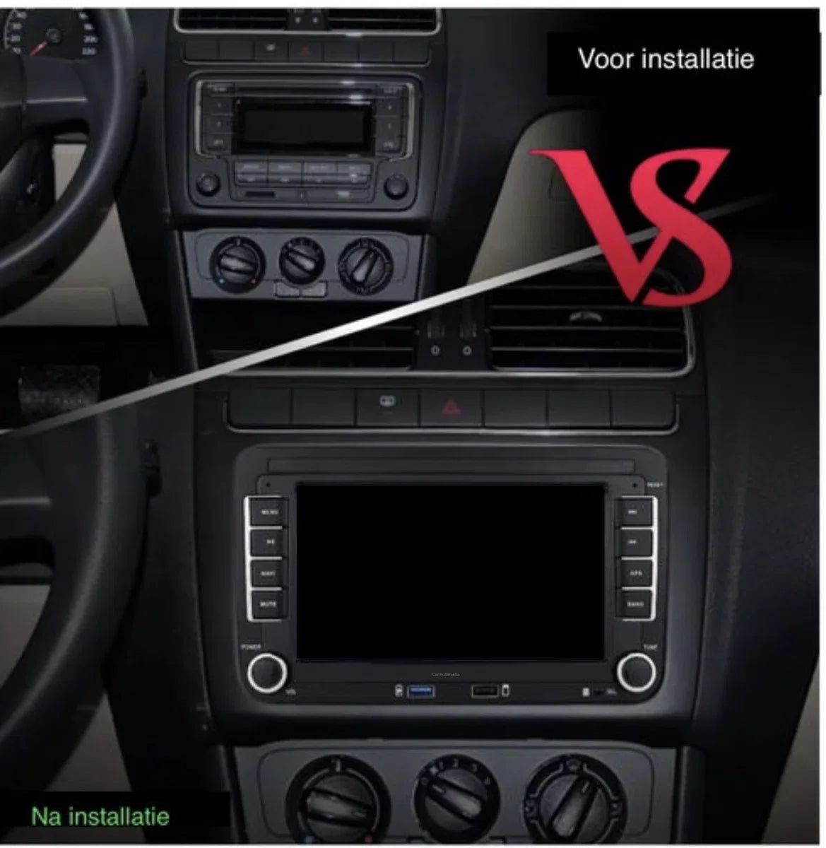 Autoradio Android 12 Voor VW Polo/Golf/Seat/Skoda 2003-2015 2GB+32GB CarPlay/Auto/WiFi/RDS/GPS/DSP/NAV