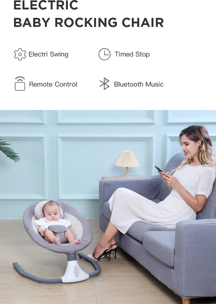 Ultimate Smart Electric Bouncer - Adjustable, Comfortable and Stylish - Baby Swing for Babies - Grey